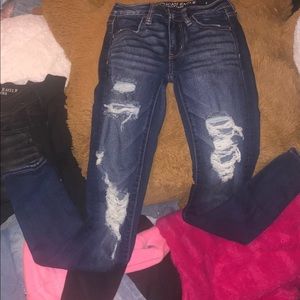 distressed american eagle jeans